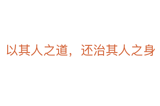 以其人之道,还治其人之身